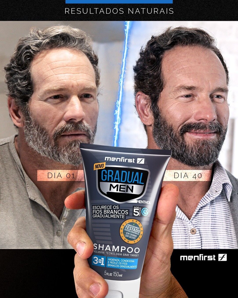 MenfirstBrasil's tweet photo. 1. É prático, basta substituir seu shampoo usual e utilizar diariamente no banho;
2. Resultados com aspectos naturais, os fios permanecem saudáveis e hidratados
3. Não é tintura, por isso você não sofre com a agressão de químicas pesadas.
https://t.co/eKlzVS7cTK https://t.co/3goWEnTJWn