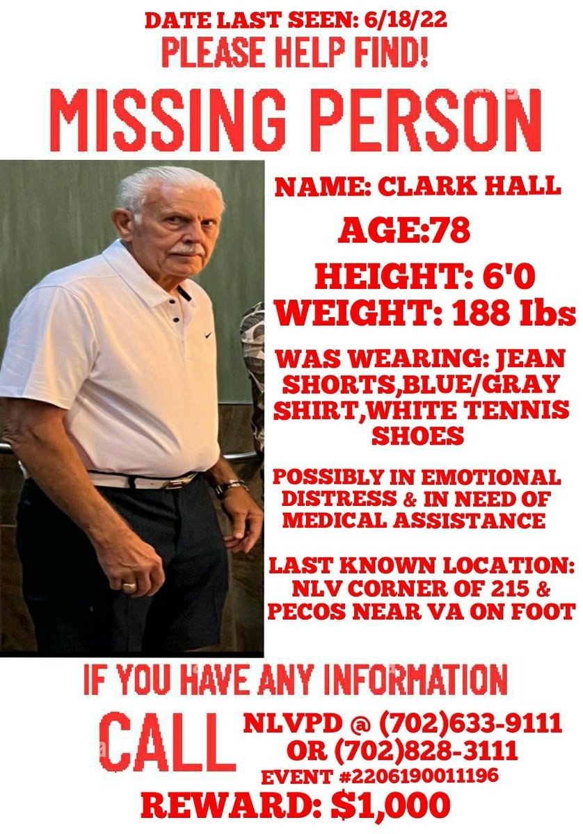 MPATW_1111's tweet photo. #missingendangered
#nlvpd
#inneedofmedicalassistance
#clarkhall https://t.co/U3vn7Rhc9e
