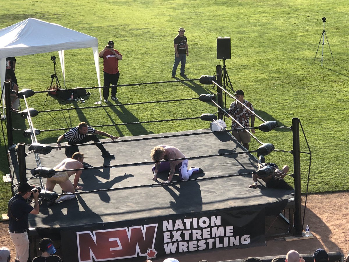 paliontology's tweet photo. A Dragon Suplex, Northern Star Destroyer and Brainbuster by @Evan_Rivers_ and @proTWilliams STILL kicks out at 2.9! What might actually put the champion away? #NEW8 #toughout https://t.co/CYVNVbCcZB