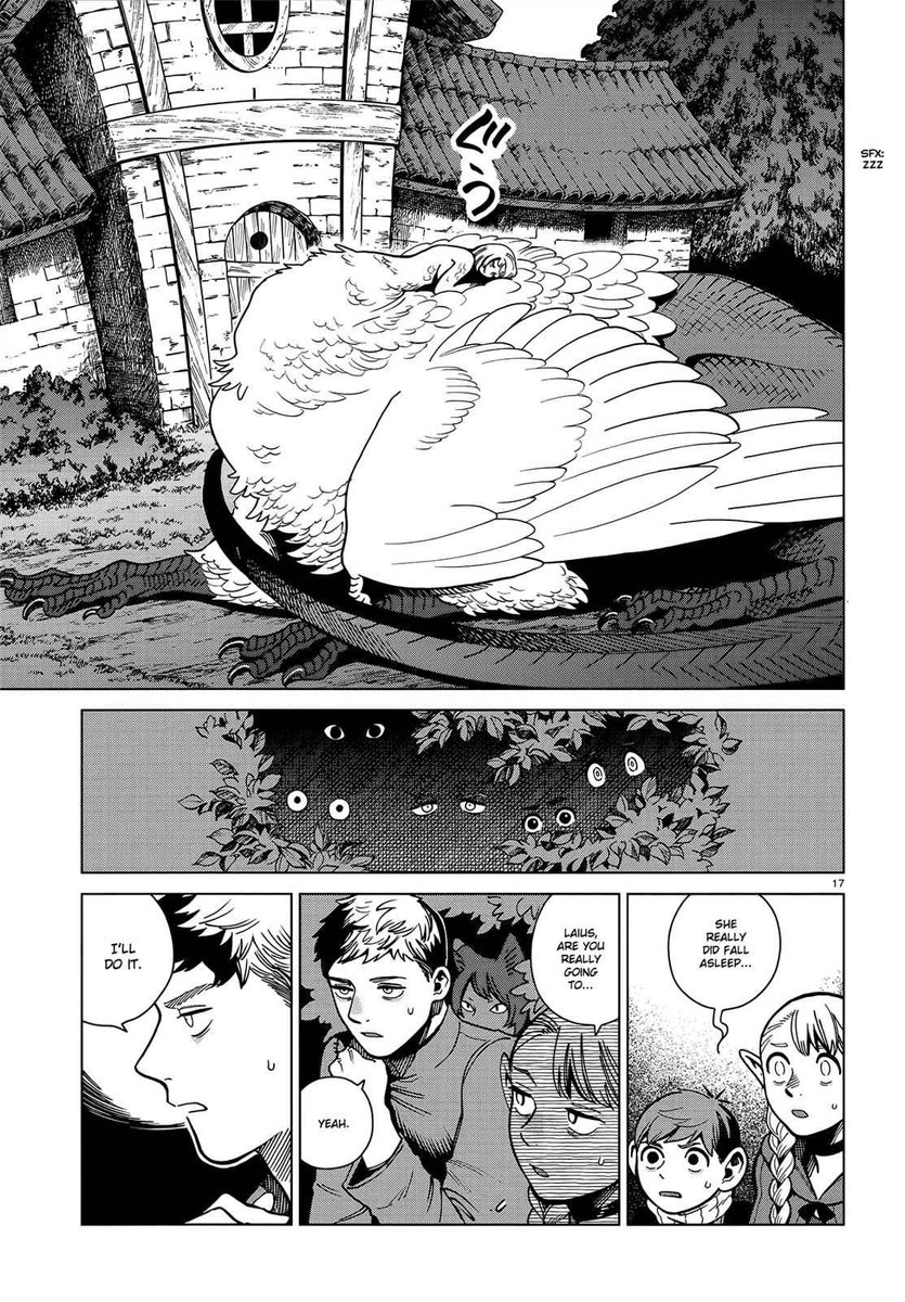 Reading dungeon meshi and... she sleeps on her own body?! Like a big pillow!! So cute?!?! 