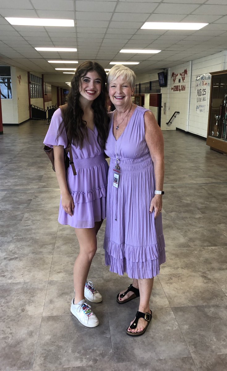 One of us lives in Colleyville while the other one is Junior Miss Colleyville! (Purple dresses for the win)!