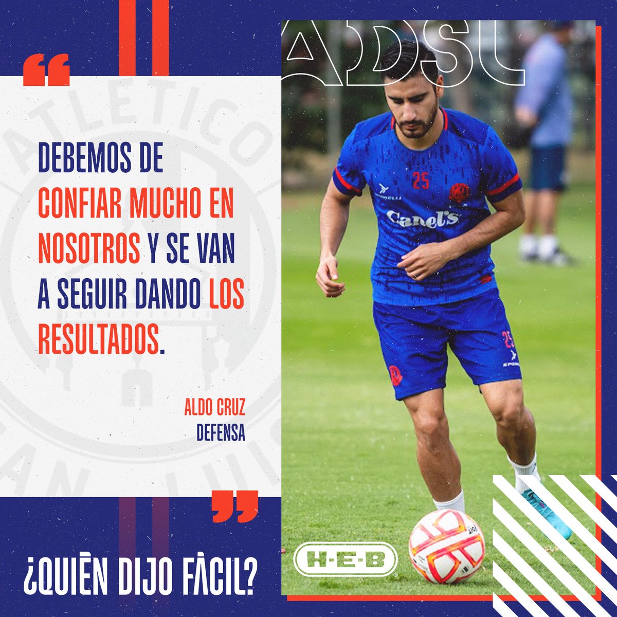 🗣 #LaFrase de la semana corre a cargo de nuestro defensa, Aldo Cruz.

📝 atleticodesanluis.mx/noticias/232/D…

#QuiénDijoFácil 
<a href="/HEB_mexico/">H-E-B México</a>