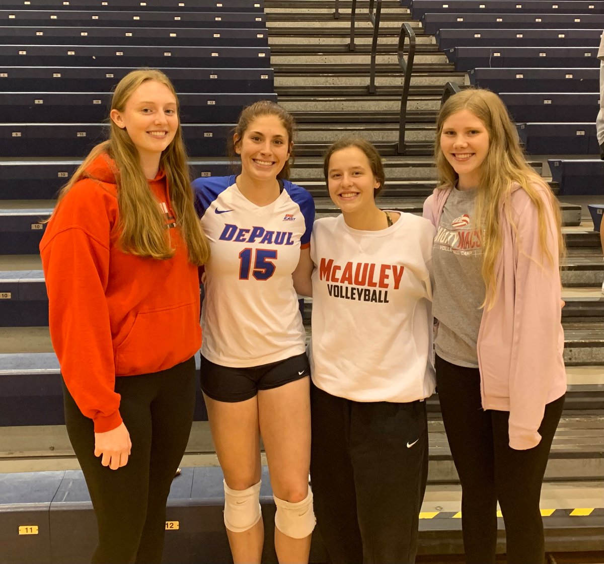 OhseBarb's tweet photo. Watched our favorite Blue Demon tonight! Way to go Connie! 💪🏻🏐❤️💛 @OhseKeira @SamFalk @McAuley_VB  @1stAllianceVBC @DePaulVball https://t.co/XaV00C0VPz