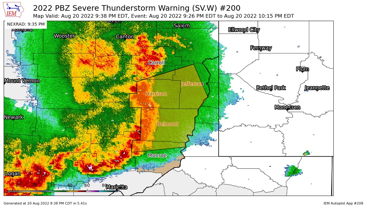 IEMBot PBZ on Twitter "PBZ continues Severe Thunderstorm Warning [wind
