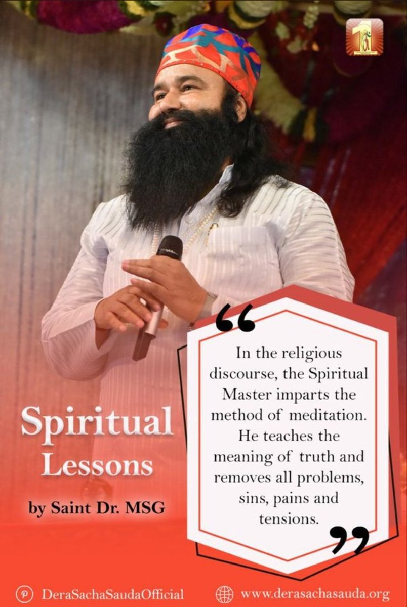 kmlpreetkaur77's tweet photo. Saint Dr Gurmeet Ram Rahim Singh Ji Insan gave method of meditation to millions of people. Devotees do meditation on regular basis and achieve success as well as remove stress and anxiety. 
#SpiritualSunday https://t.co/pGEfzeC8uu