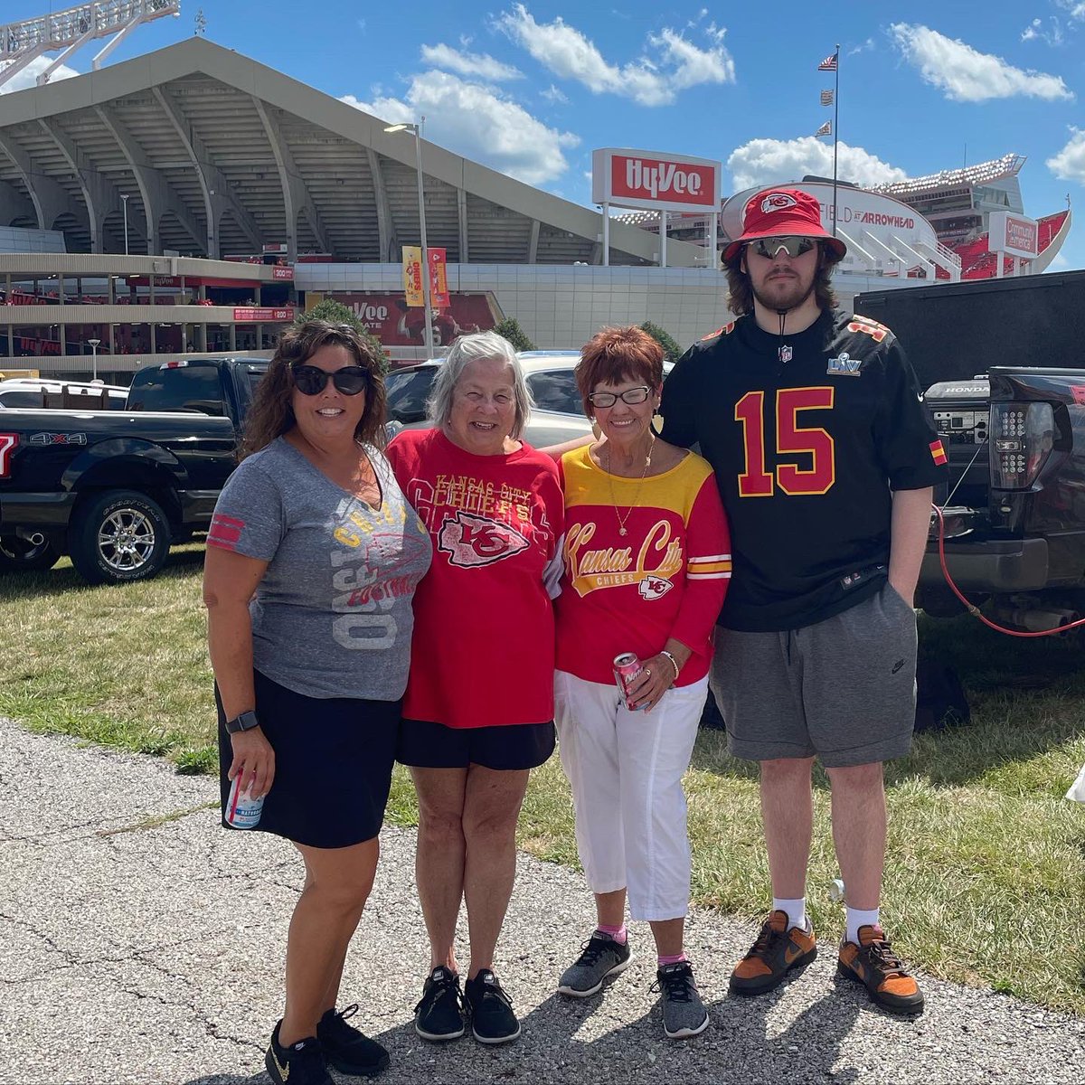 nancejenny's tweet photo. I loved being able to take these @Chiefs fans to the game today!  It was a great day!  ❤️💛 https://t.co/ZR5Le6lXuS