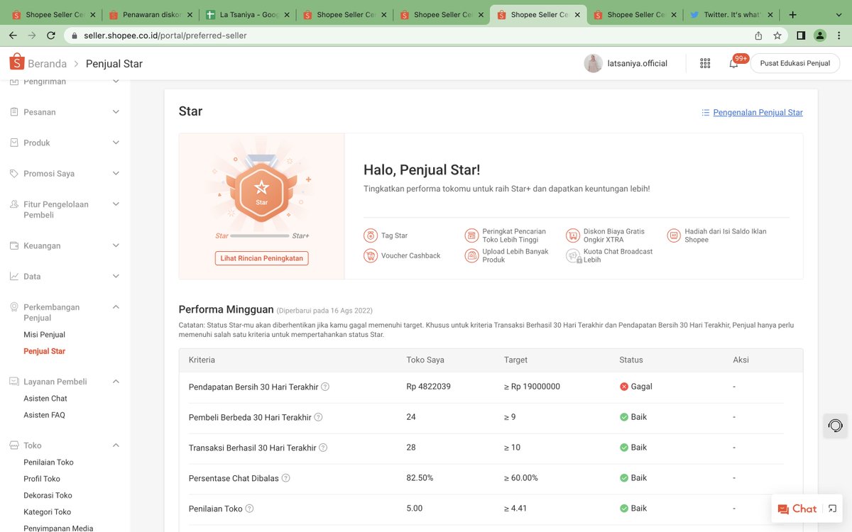 adiiprnmo's tweet photo. Highlight sebulan pertama jalanin jualan di Shopee. 
1. Jadi Star Seller diminggu ke 3. 
2. Total closed order 39
3. Total revenue 6.4jt
4. Conversion rate 1.3% (target 2-2.5%)

Strategi awal sakses buat bawa dari 0 ke 1, bulan ke2 coba cara baru buat optimasi dari 1 ke 100. https://t.co/adBIDOPb6h