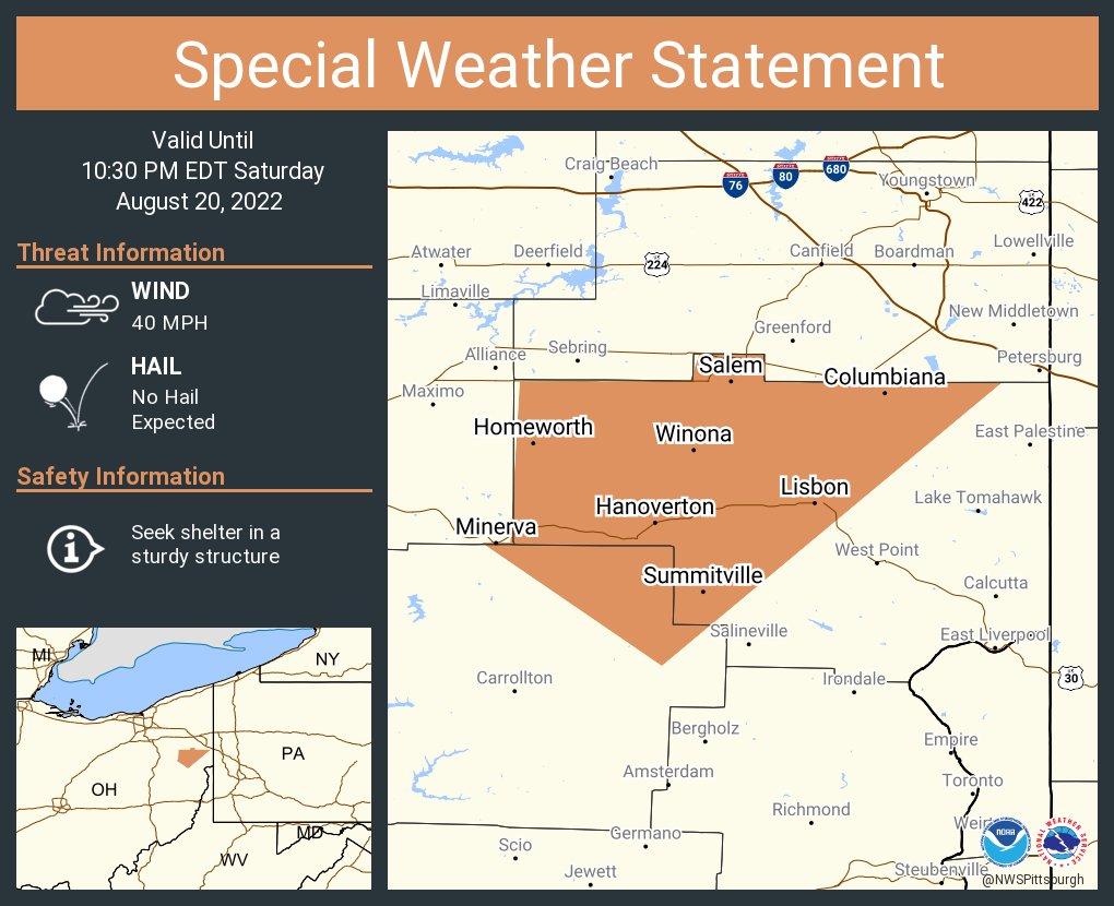 NWS Pittsburgh on Twitter "A special weather statement has been issued