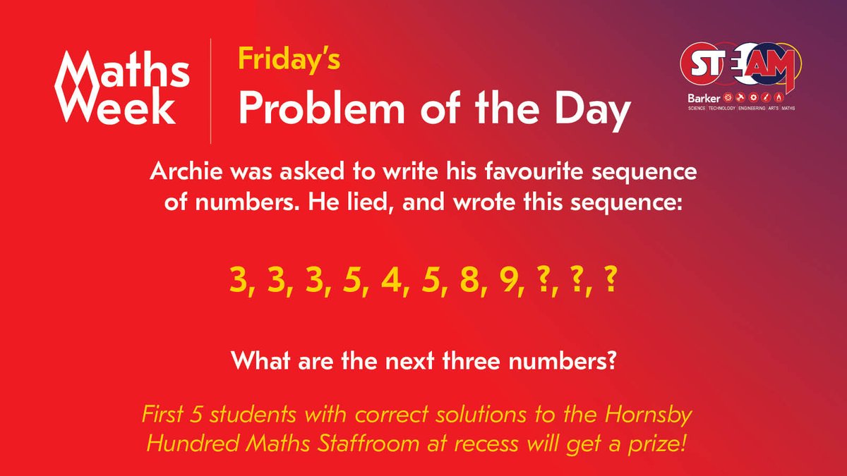 MATHS WEEK // Today's last maths problem of the day! 

Can you work it out? 

#WeAreBarker