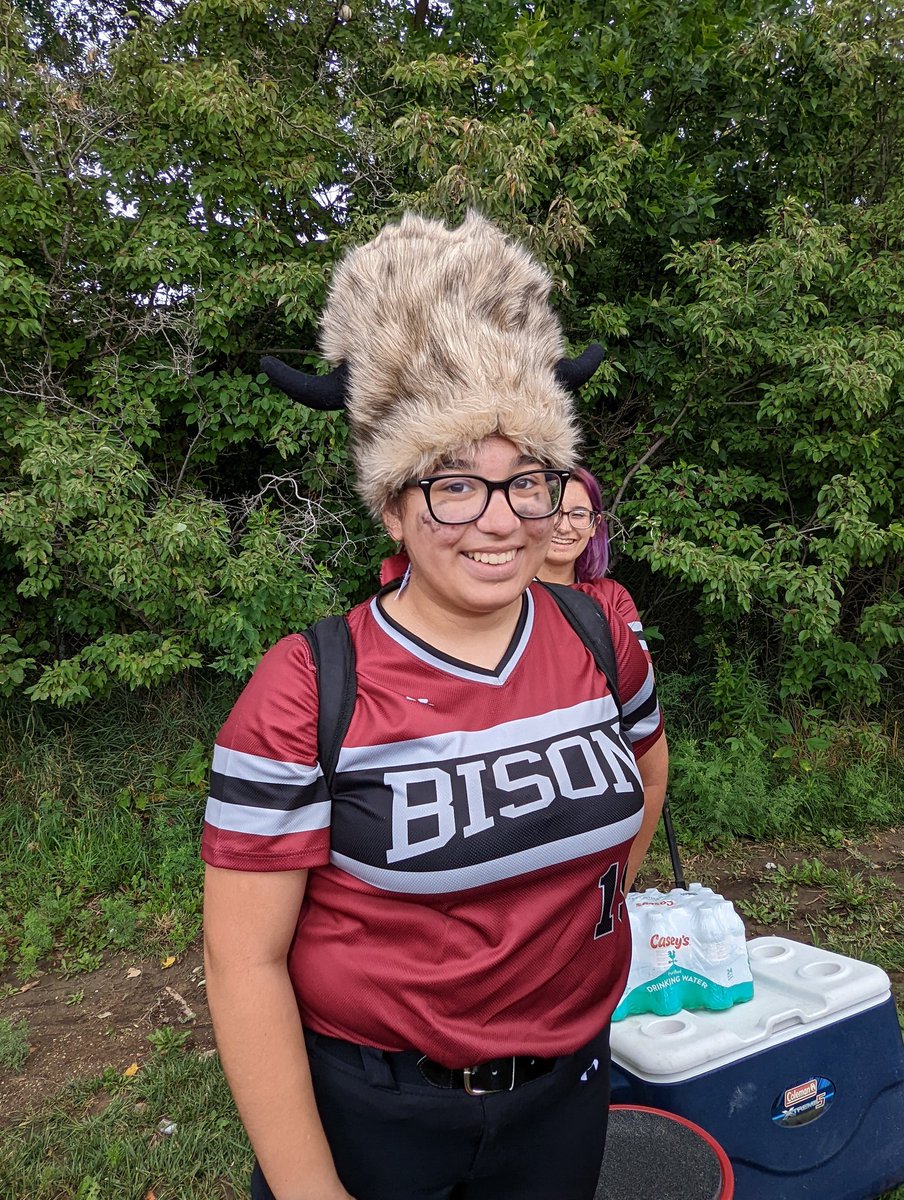 OPS_BVHSSB's tweet photo. Shoutout to our Freshman Jackie for winning the team #BestBison of the week! Jackie stepped up to pitch for the first time ever to help us in the games and has kept a positive attitude and improved immensely in practice! https://t.co/LU21LnbgSM