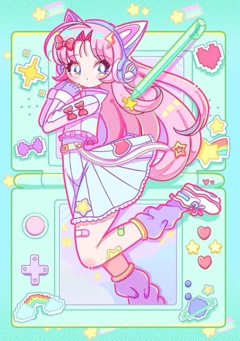 #夏休みはフォロワーさんが増える ゲームモチーフのイラスト描いてます〜!!なにとぞ!!! 