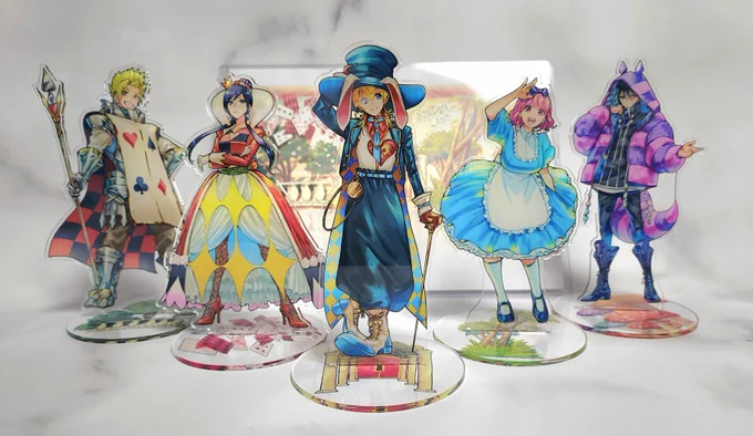 デイズオンユースのワンダーランドアクリルスタンド作ったよって話です。かわい～!諸事情で2か月後ぐらいになりますが、BOOTHにてサイズが選べる単体売りで出す予定でいます 