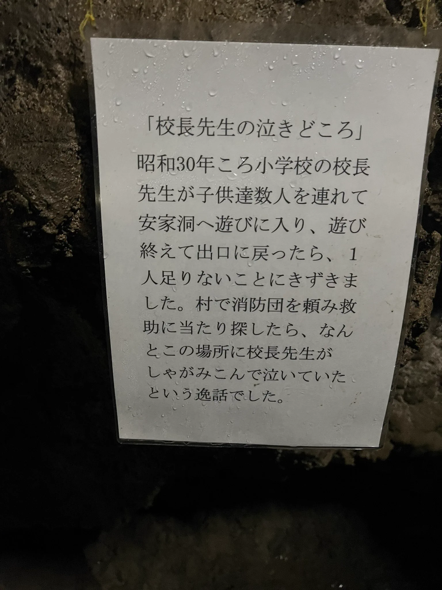 校長先生の身に何が？洞窟内のある場所の説明文が意味不明！