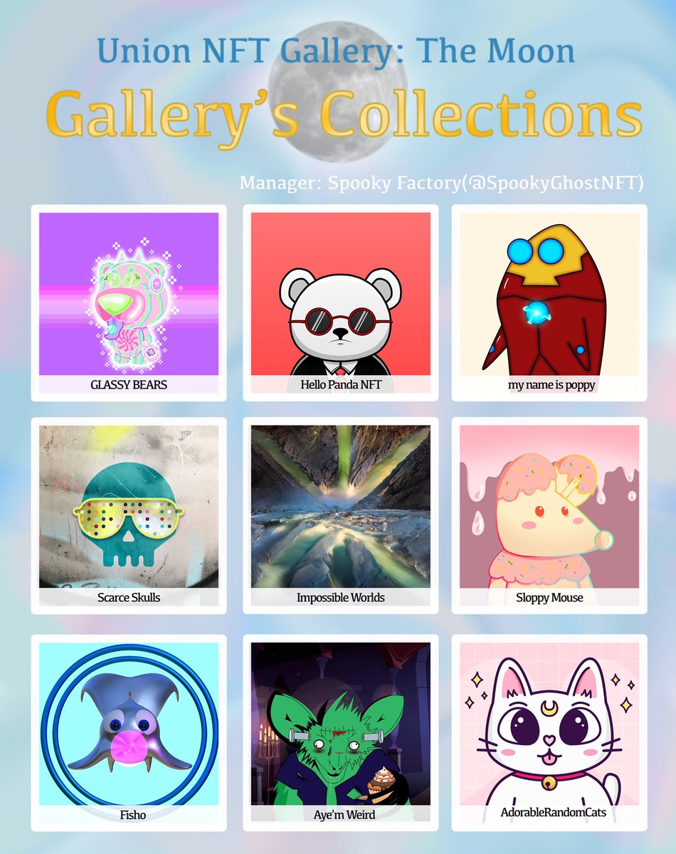 UnionNFTProject's tweet image. ⭐️Gallery's Collections⭐️ Aug 21

🔥Check available NFT of this collections.

✨Gallery will always support gallery's collections.

📌Artists: tagging in the photo
@hellopandanft 

If you interesting,
please DM @SpookyFactoryNFT

🖼opensea.io/collection/gal…

#NFT #gallerythemoon