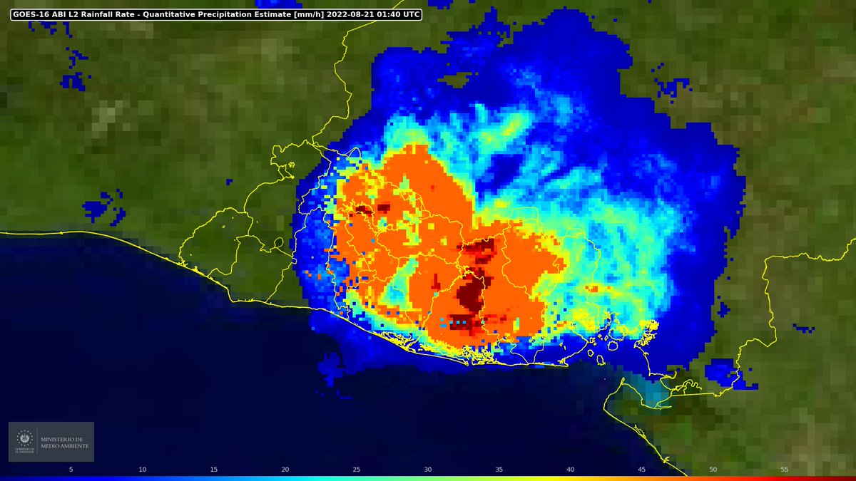ElMundoSV's tweet photo. #ClimaSV l Así de amplio es el núcleo de tormentas que avanza del oriente y centro del país hacia occidente, con tormentas fuertes en Ciudad Barrios, Sesori, Estanzuelas, El Triunfo, Santiago de María, Berlín, Usulután, Jiquilisco;  Cabañas, San Vicente, Cuscatlán y Chalatenango https://t.co/qUT0q6IRa7
