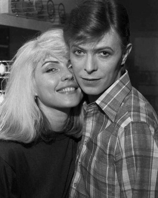 crockpics's tweet photo. Debbie Harry and David Bowie, 1977, by Chris Stein. https://t.co/dxwtPneTYb