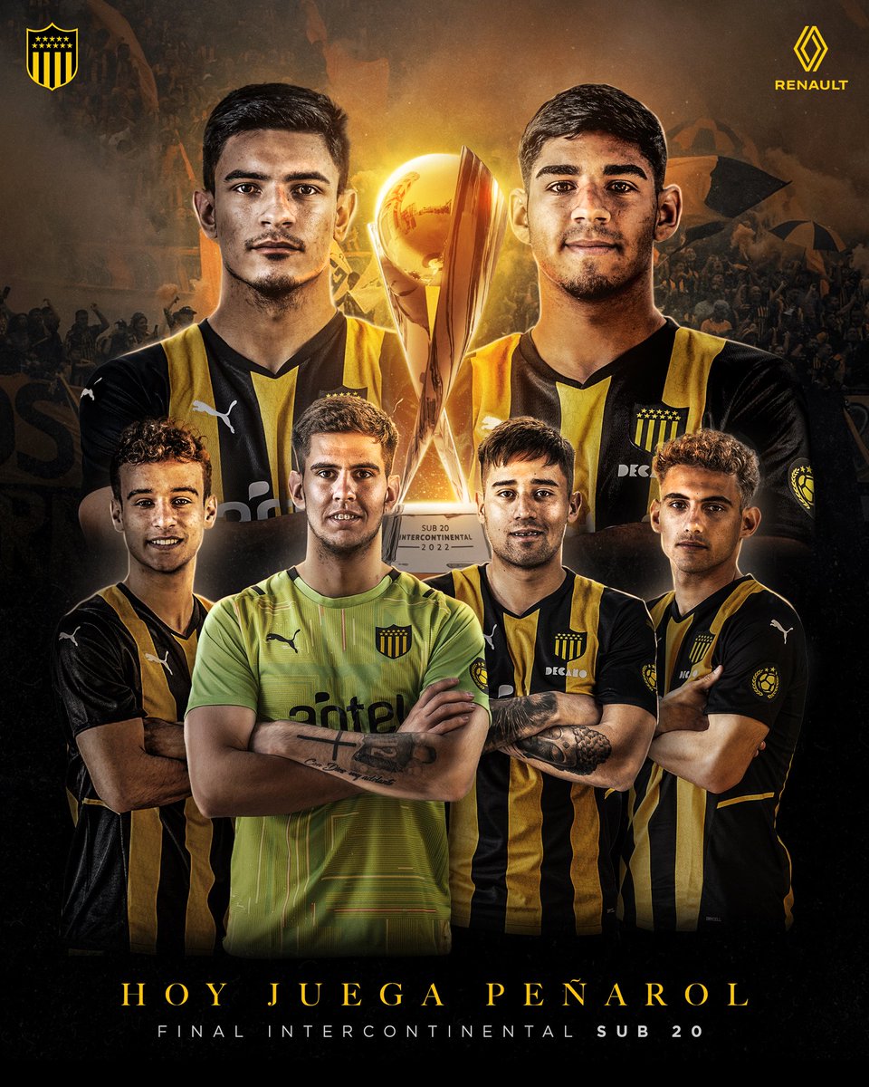 🟡⚫ ¡HOY JUEGA #PEÑAROL! ⚽

🆚 Benfica 🇵🇹 
🏟 Estadio Centenario
🏆 Intercontinental Sub 20
🕖 16:30 horas 

#VamosCarbonero