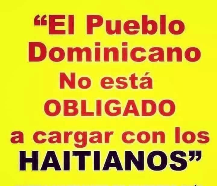 polticalviewz's tweet photo. @Haitianaute @IsaPavel TIENEN TAN POCA VERGUENZA Y SE QUEJAN TANTO DE LOS #DOMINICANOS. PERO SIN EMBARGO TODOS VIVEN METIDOS AQUÍ? PORQUE SÍ LOS #MALTRATAN , LOS #DISCRIMINAMOS, Y SOMOS #RACISTAS AUN SIGUEN AQUÍ? https://t.co/lYjDJMo8H6