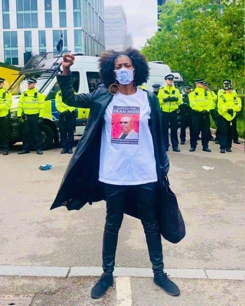 This  is🕊 Marcia Rigg, sister of #SeanRigg who died in police custody in Brixton Police Station 2008. Not one single officer was prosecuted. Marcia has never given up fighting & inspiring other families to resist ✊🏽 #SayHisName #BlackLivesMatter