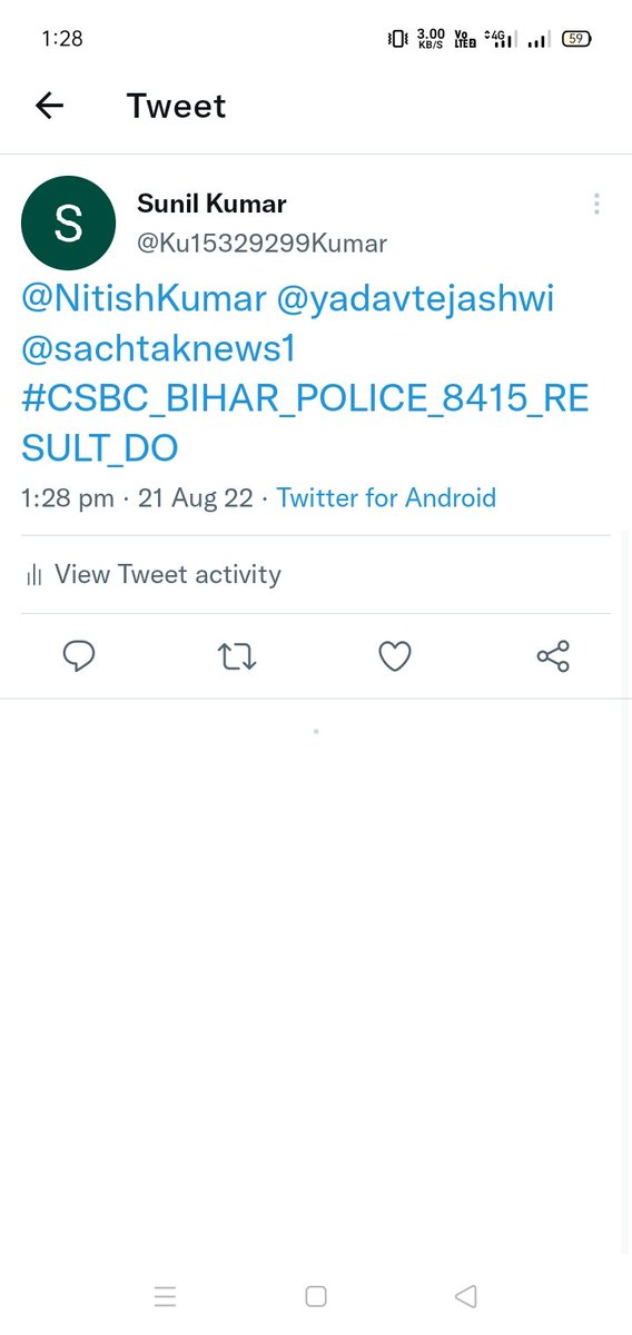 Ku15329299Kumar's tweet photo. @NitishKumar @yadavtejashwi @sachtaknews1#csbc_bihar_police_8415_result_do https://t.co/mfv0lkIHT5