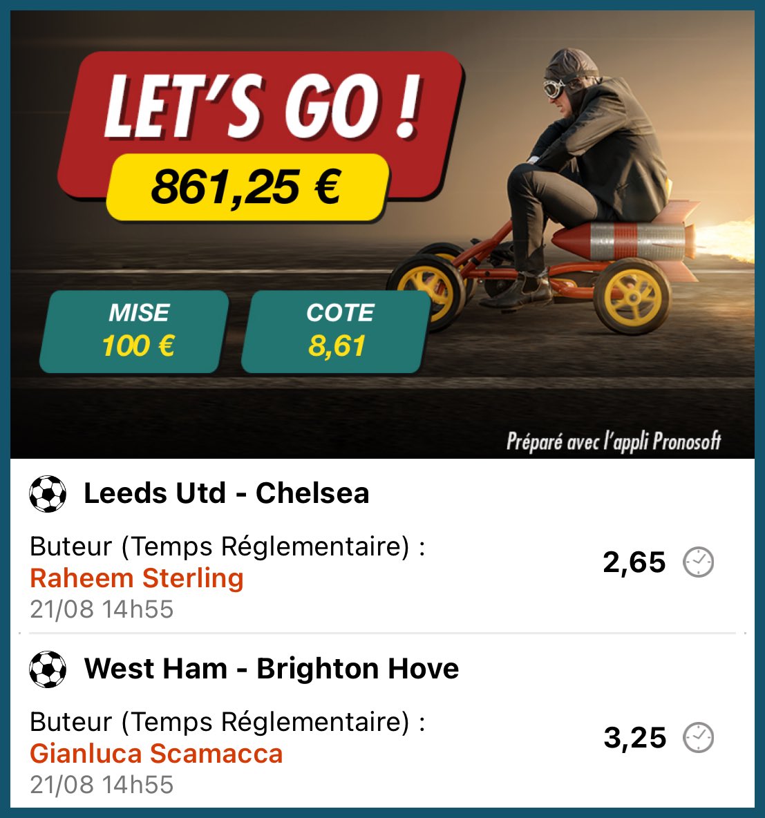 NOU (Pronosoft) on Twitter "Deux combinés aujourd’hui, le premier en