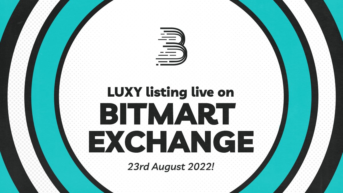 Luxy_io's tweet photo. ❗BITMART LISTING❗

We are excited to announce that the @Luxy_io #Token will be listing on @BitMartExchange at 3pm UTC on the 23rd of August 2022!

Initial listing pair will be $LUXY / $USDT!

~ Team Luxy 💜 

#CEX #BitMart #LUXY https://t.co/nsmDtxfYKN