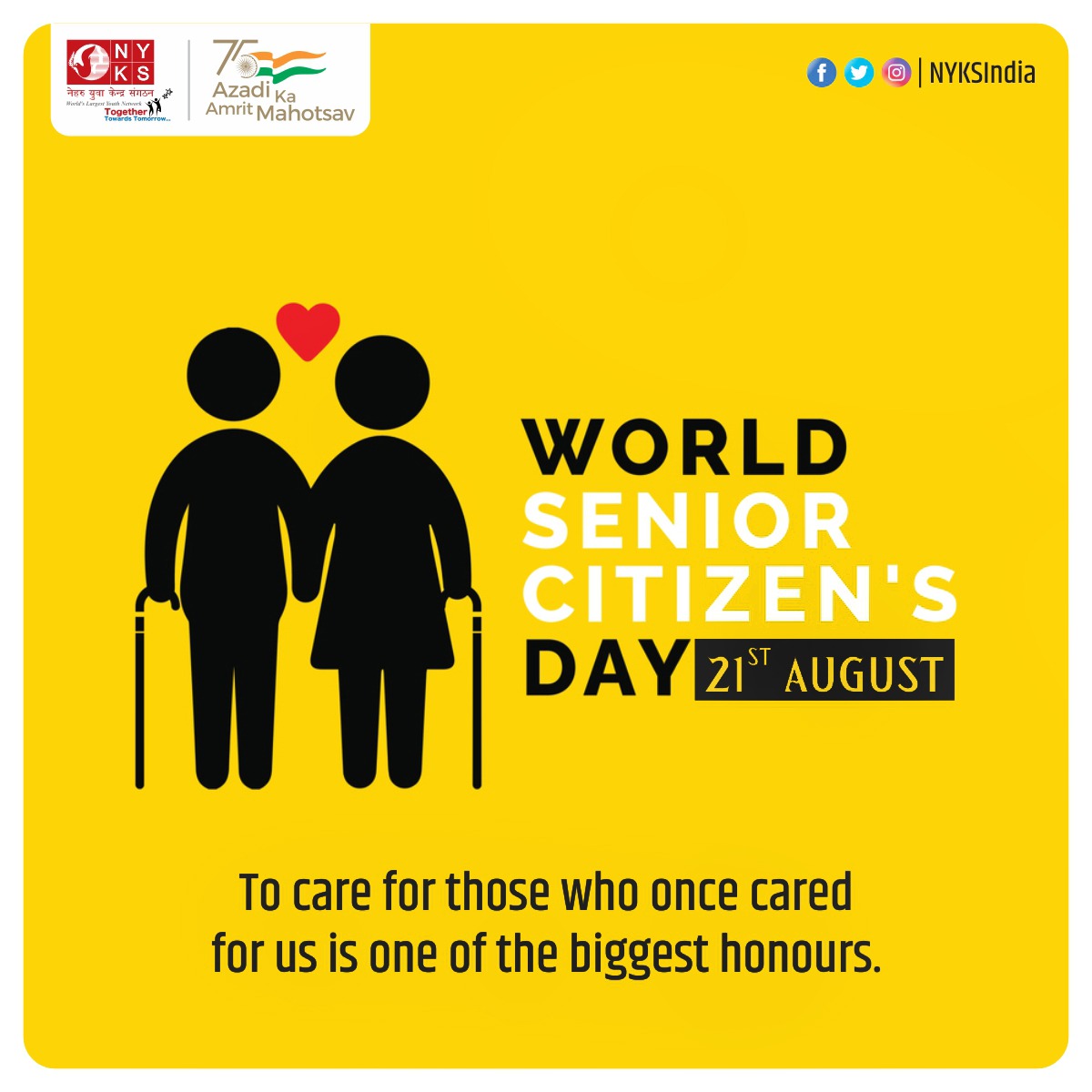 Happy Senior Citizens Day to all the seniors who make our lives easier. We are happy to have you here and we will always want you!

#SeniorCitizensDay #SeniorCitizensDay2022 #WorldSeniorCitizenDay #oldage #care