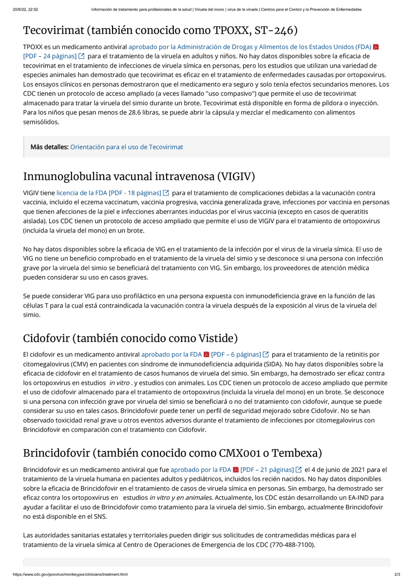 593ProSeg's tweet photo. VIRUELA DEL MONO: Guía clínica provisional para el tratamiento de la viruela del mono.
.
.
#Covid19 - #coronavirus - #proseg &amp; #Saludsa - #asesordeseguros - #seguromedico - #medicinaprepagada - #seguros - #enfermedad - #HepatitisInfantil - #NOGUERRA - #ViruelaDelMono - #langya https://t.co/1AQ9Gb0jKJ