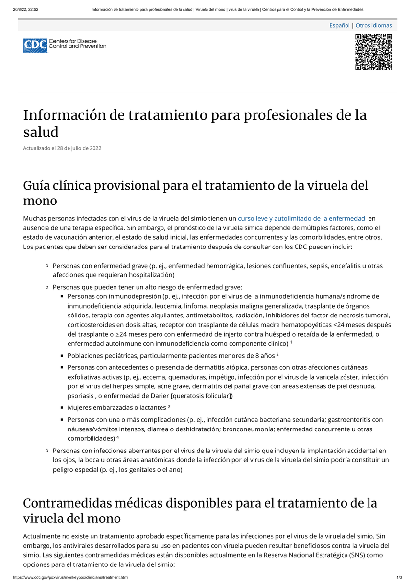 593ProSeg's tweet photo. VIRUELA DEL MONO: Guía clínica provisional para el tratamiento de la viruela del mono.
.
.
#Covid19 - #coronavirus - #proseg &amp; #Saludsa - #asesordeseguros - #seguromedico - #medicinaprepagada - #seguros - #enfermedad - #HepatitisInfantil - #NOGUERRA - #ViruelaDelMono - #langya https://t.co/1AQ9Gb0jKJ