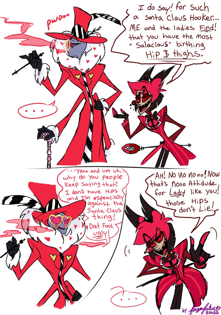 Did a Fun VAl X Al Comic strip! Just Filling up the time between my Animations😌🤩Free to Retweet if you guys wish!! #Valastor #HazbinHotel #HazbinHotelFanart #Alastorhazbinhotel