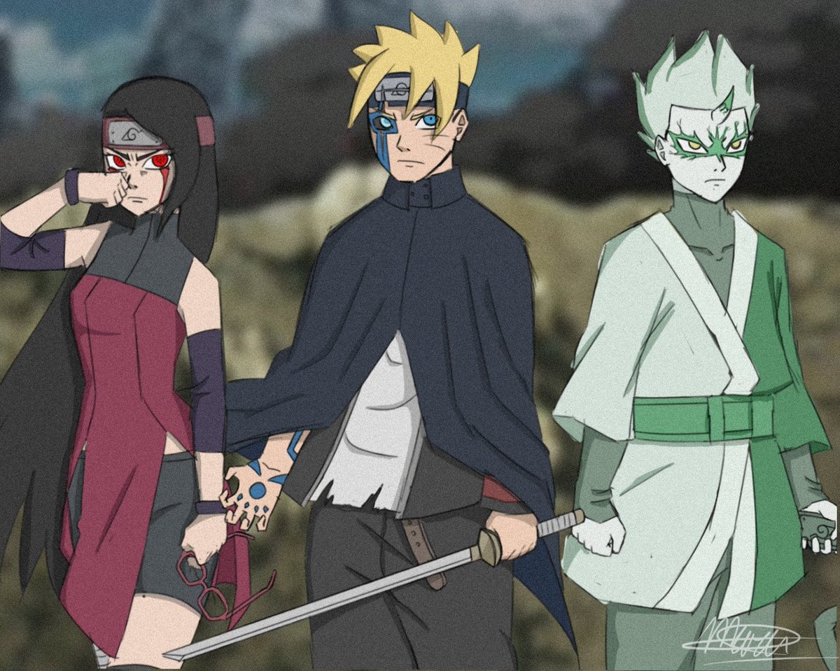 RedDrawings's tweet photo. Dibujo rapidito de Team 7 🥗🔩🐍

#Boruto #Sarada #Mitsuki https://t.co/dwIBVKgTv9