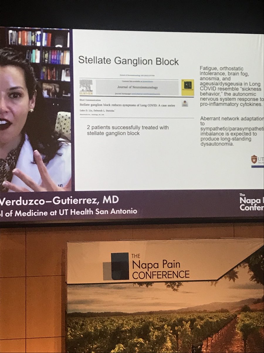 Neuroversion (@neuroversion) on Twitter photo Our work on using SGB to treat long covid was mentioned at Napa Pain Conference earlier today. Hopefully this will generate more interest in academia to further the science to find a cure for long covid/ME/CFS. Thanks Dr. Monica Verduzco-Gutierrez! <a href="/MVGutierrezMD/">Monica Verduzco-Gutierrez, MD</a> Our work on using SGB to treat long covid was mentioned at Napa Pain Conference earlier today. Hopefully this will generate more interest in academia to further the science to find a cure for long covid/ME/CFS. Thanks Dr. Monica Verduzco-Gutierrez! <a href="/MVGutierrezMD/">Monica Verduzco-Gutierrez, MD</a>