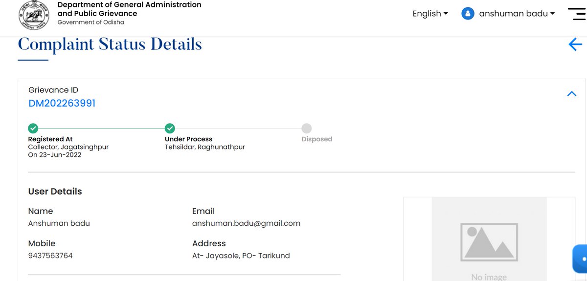 anshumanbadu's tweet photo. @CollectorJspur @MoSarkar5T @TahasildarR My grievance bearing ID DM202263991 in Janasunani Portal is pending since 23rd June 2022. Please look into the issue. https://t.co/9slao9BsEA