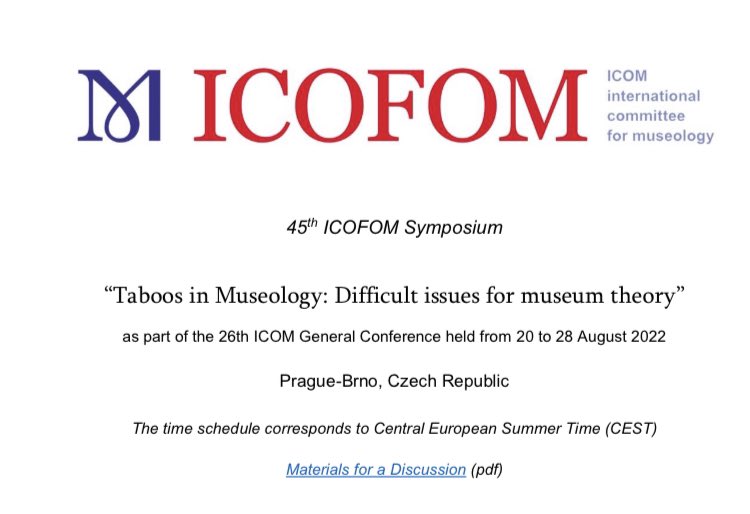 Check out our program for the #icomprague2022 conference and come join us:

icofom.mini.icom.museum/wp-content/upl…