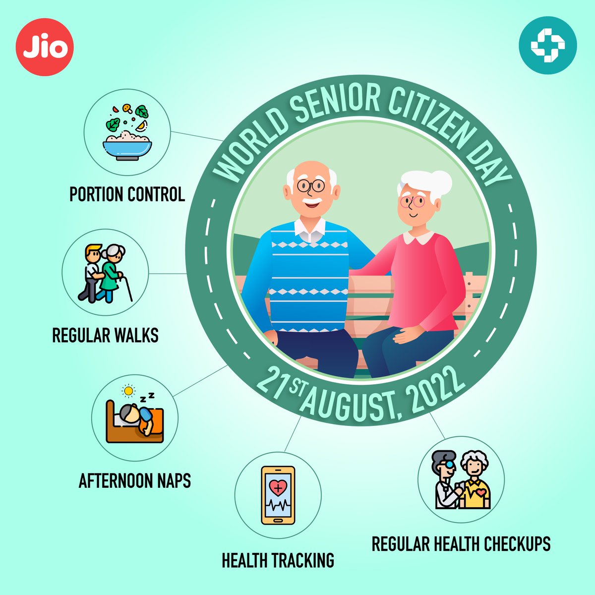 jiohealthhub's tweet photo. Grandparents are a little bit parents, a little bit teachers’ and a little bit best friends.
This #WorldSeniorCitizenDay ensure to spend time together, show them love and promise them the best of health.
Adopt #HealthTech to help #elderly with #healthtracking!
#jiohealth https://t.co/ZxcnQQQeH0
