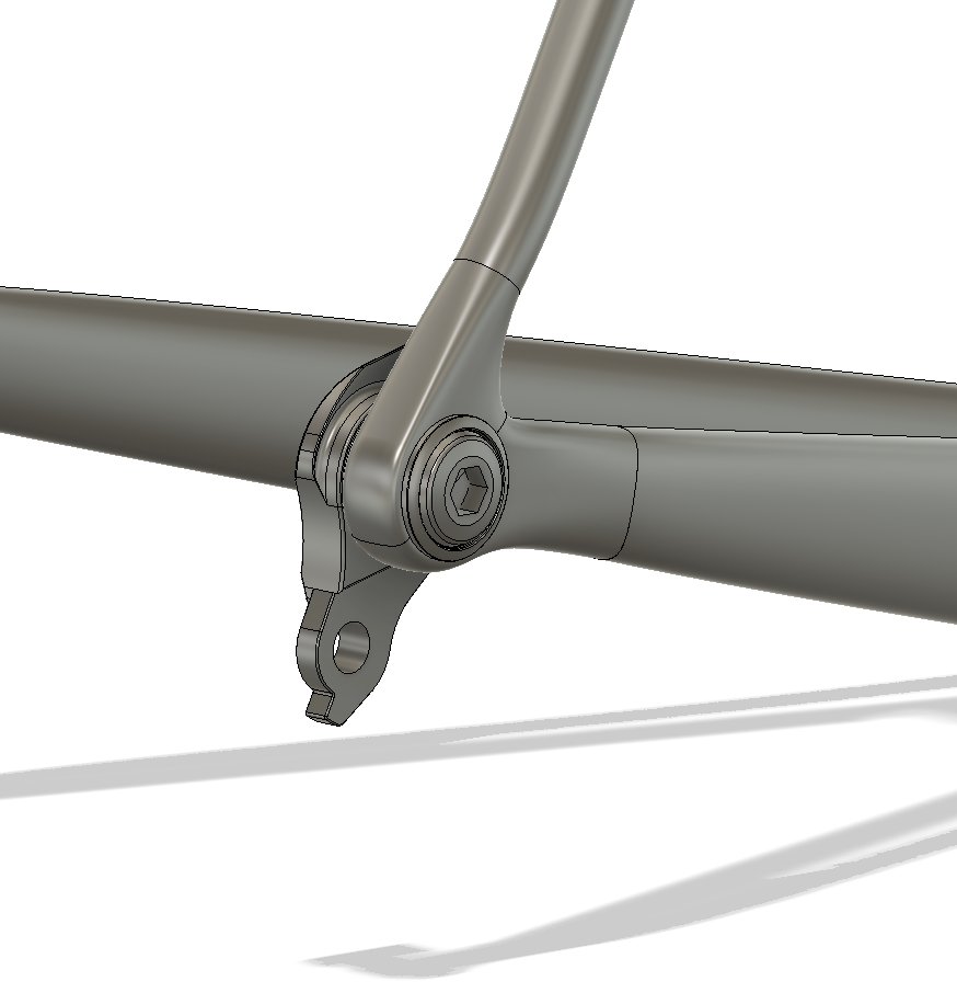 edfungus's tweet photo. Bike frame building coming along slowly. Finally got the dropouts done and should fit SRAM's UDH. Getting much better and making lofts in Fusion 360 too https://t.co/fHFSVeoHFV