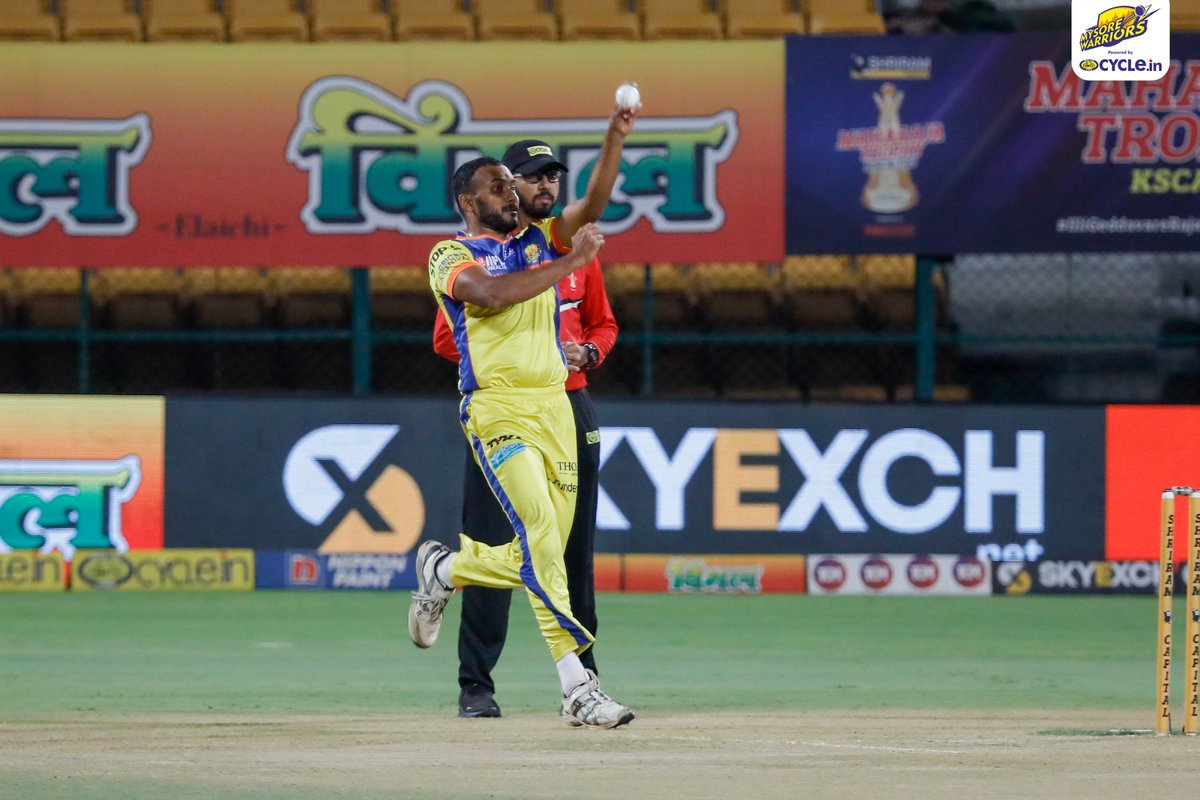 mysore_warriors's tweet photo. Tough result especially at the business end of the tournament. We will look to bounce back stronger. Here are some moments from the game vs the Blasters:
#MysoreWarriors #GoWarriors #MaharajaTrophy #MWvBB https://t.co/QxKKT80HAs