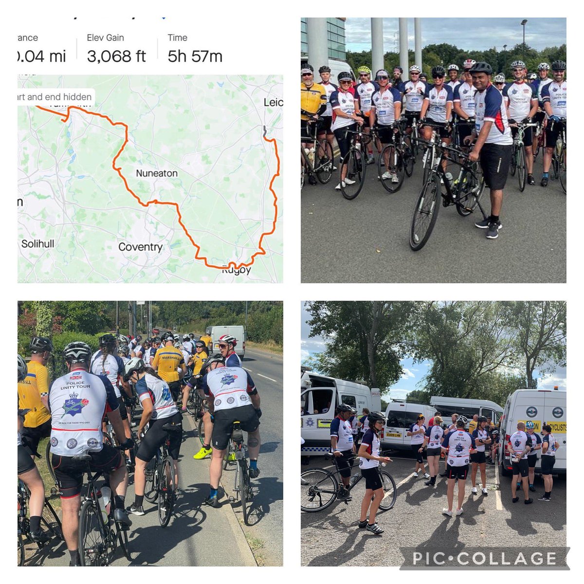 Quick update and a few photos from day 2 <a href="/policeunitytour/">Police Unity Tour</a>. 70 miles completed travelling from Leicester to Drayton manor. Fantastic team spirit.