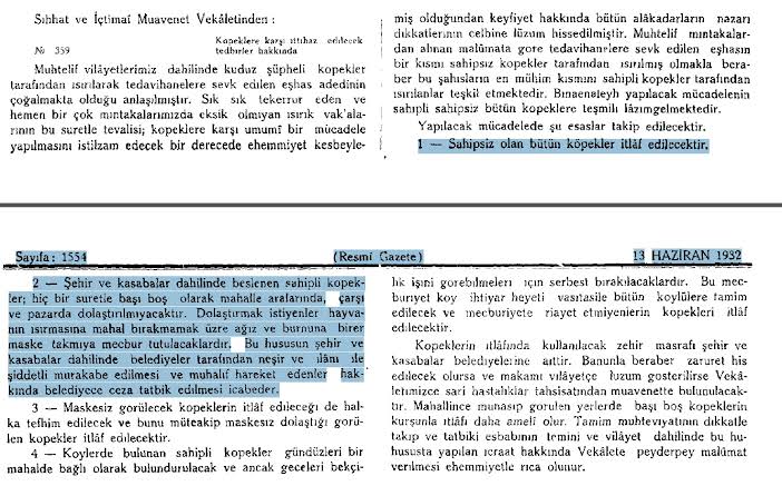 Köpekler hayvandır çocuk değil. Yavruları da eniktir bebek değil. Yedikleri yemdir, mama değil. Yeri sahibinin yanıdır,sokak değil! Sokaklar çocuklar içindir. Sahipsiz köpekler uyutulur, beslenmez. 👇Bu tamim Gazi Mustafa Kemal Atatürk'ün emriyle resmi gazetede 1932'de yayınlandı