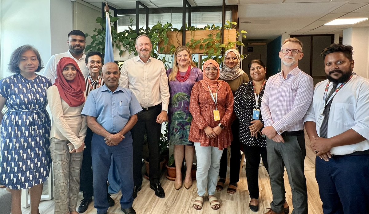 We are pleased to welcome @DMcLachlanK, the Regional Director of UN Development Coordination Office, Asia Pacific. We look forward to strategic discussions on challenges around long-term development & how we can better enable the UN Development System’s support to 🇲🇻 #2030Agenda