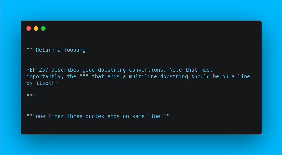 How to write beautiful Python code? 💯 Learn about PEP 8 Convention 🧵👇 ...