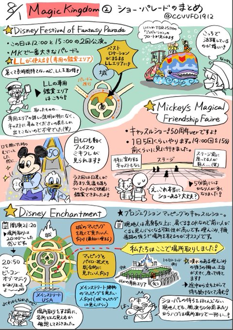 マジックキングダムまとめ②
ショーパレの場所取りで思ったことまとめました
 #MYCのWDWまとめ 