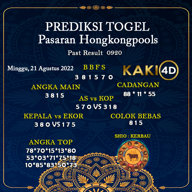 Kaki4D's tweet photo. PREDIKSI HONGKONGPOOLS
MINGGU, 21 Agustus 2022
Follow Social media :
FB : https://t.co/ChKHZEYbDS
Whatsapp +62 859-4730-6282

#slotonline #judionlineterpercaya #judicasino #bandarjudi #bandarjudionline #situsjudionline https://t.co/8Z3W4ZfJSu