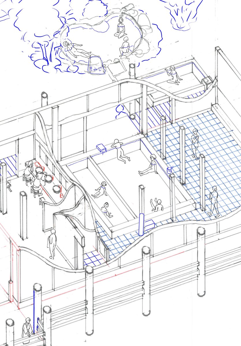 人の素材を作ってみたもののイキイキした雰囲気にならなかったので、やはり一人一人描くことにしました👀
大変だけどこの賑わいがなきゃ私の絵じゃないからね…