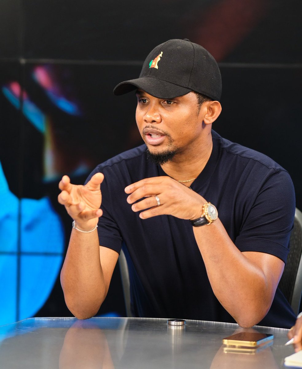 🗣️ Samuel Eto'o : « Je veux amener la FECAFOOT au même niveau que la Fédération allemande de football. C'est le meilleur niveau que j'ai vu. La tâche est énorme. Mais j'ai encore 3 ans dans mon mandat actuel. » (<a href="/JoySportsGH/">#JoySports</a>)