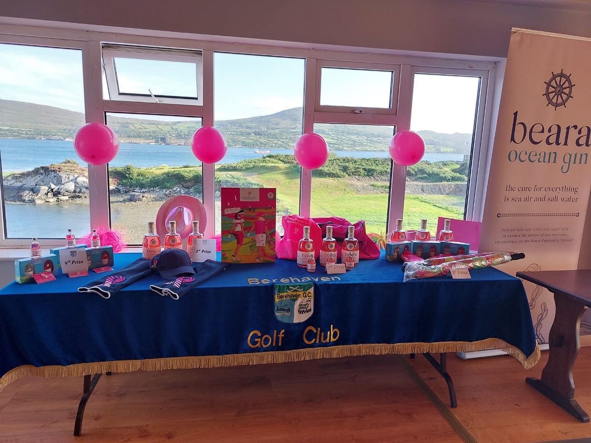 Don’t forget the prizes are being raffled off and awarded today at the berehaven golf club ⛳️ we are delighted to have been given the opportunity to support such ana amazing event for such a worth cause🥳🥰 we’ve gotten thumbs from a few supporters already this weekend✨😍