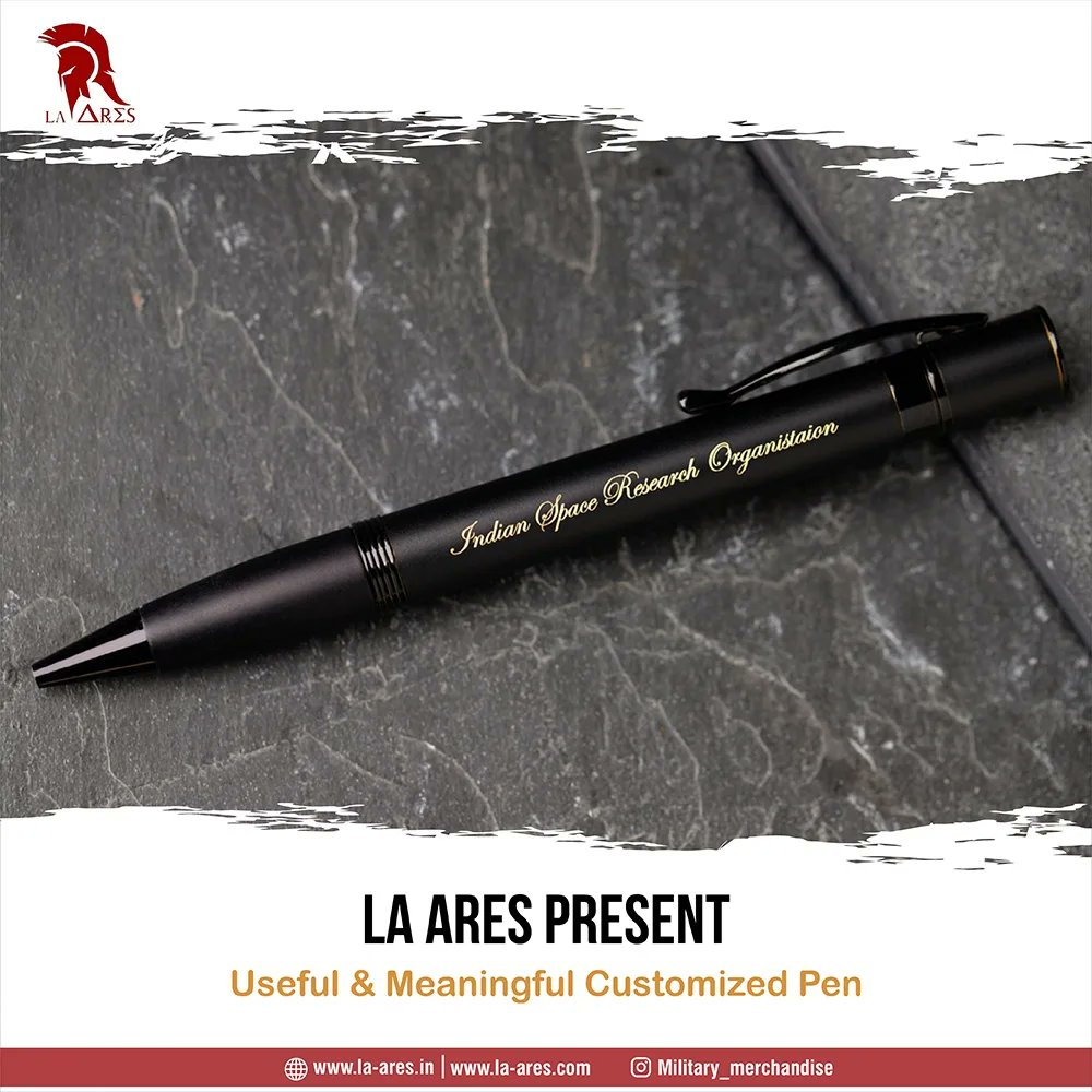 Laares1's tweet image. Do you want to give a lasting gift to your dear ones? Choose a La Ares customized pen. As the saying goes, ‘A pen is mightier than a sword.’ It is a gift that symbolizes power and freedom of expression. 
.
.
#laares #pen #customizedpen #indianspace #avgeek
