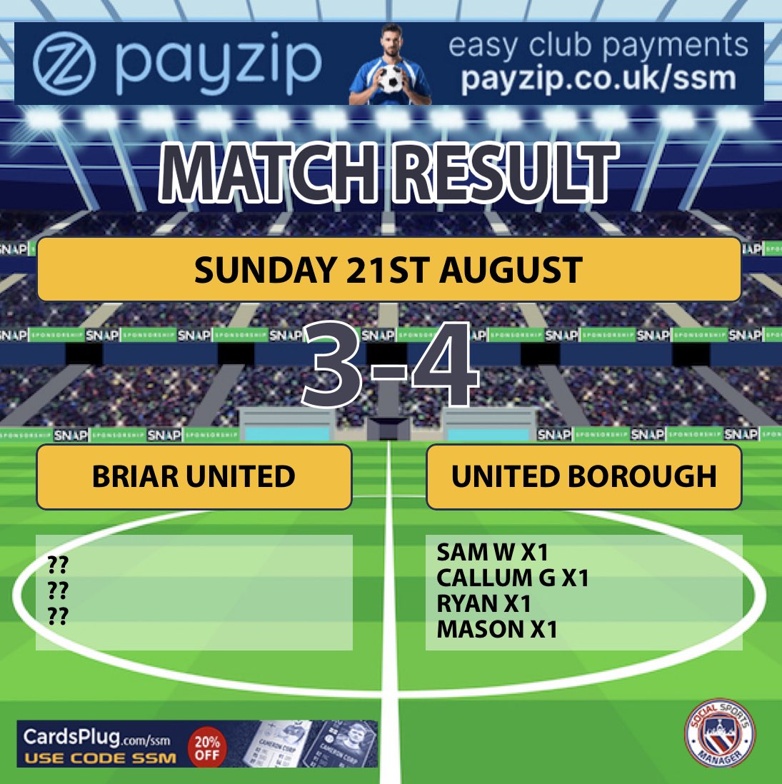 Our pre season run continues with a 4-3 win over <a href="/BriarUnited/">Briar United</a>. With Sam W, Mason and Callum G scoring to continue on their good goal scoring form. Good luck for the season <a href="/BriarUnited/">Briar United</a> . 🟠⚫️