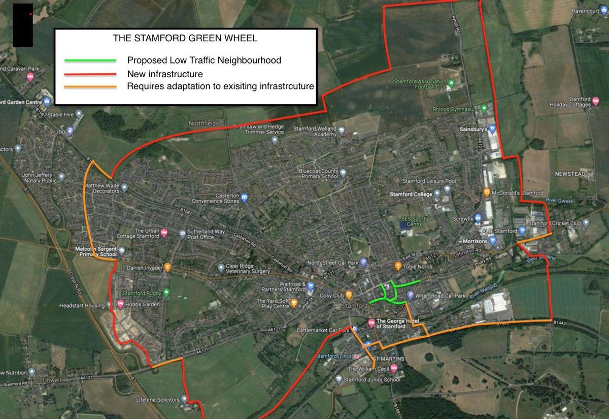 For those who have asked, this is the route for the #StamfordGreenWheel which was devised and agreed with landowners by <a href="/ConnectStamford/">Connect Stamford</a>. More stages are to be added out into other parts of Rutland.<a href="/LincolnshireCC/">Lincolnshire County Council</a> have played no part in this so far.