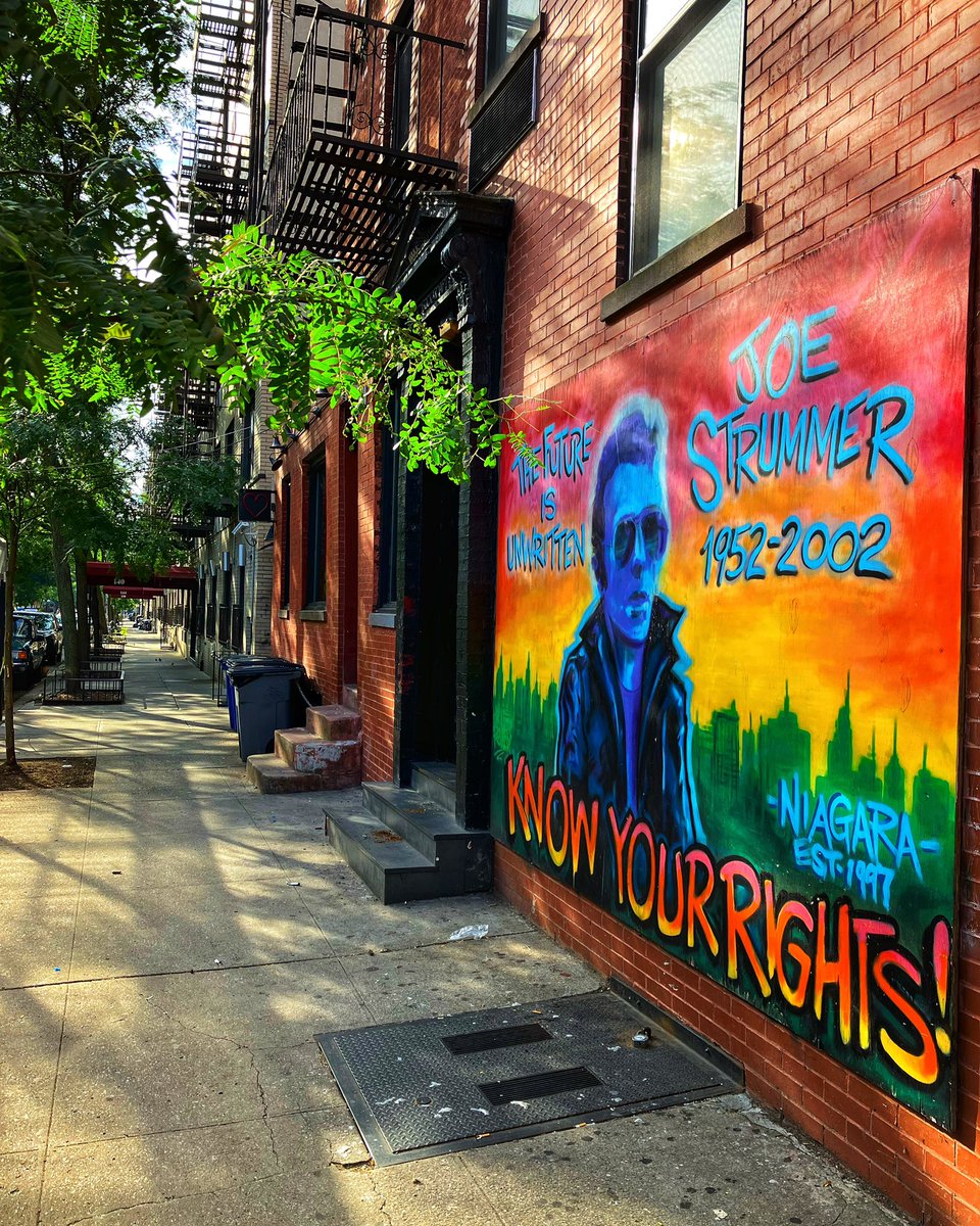 evgrieve's tweet image. HBD Joe Strummer! 8/21/52. As seen this morning on 7th Street &amp;amp; Avenue A, East Village.